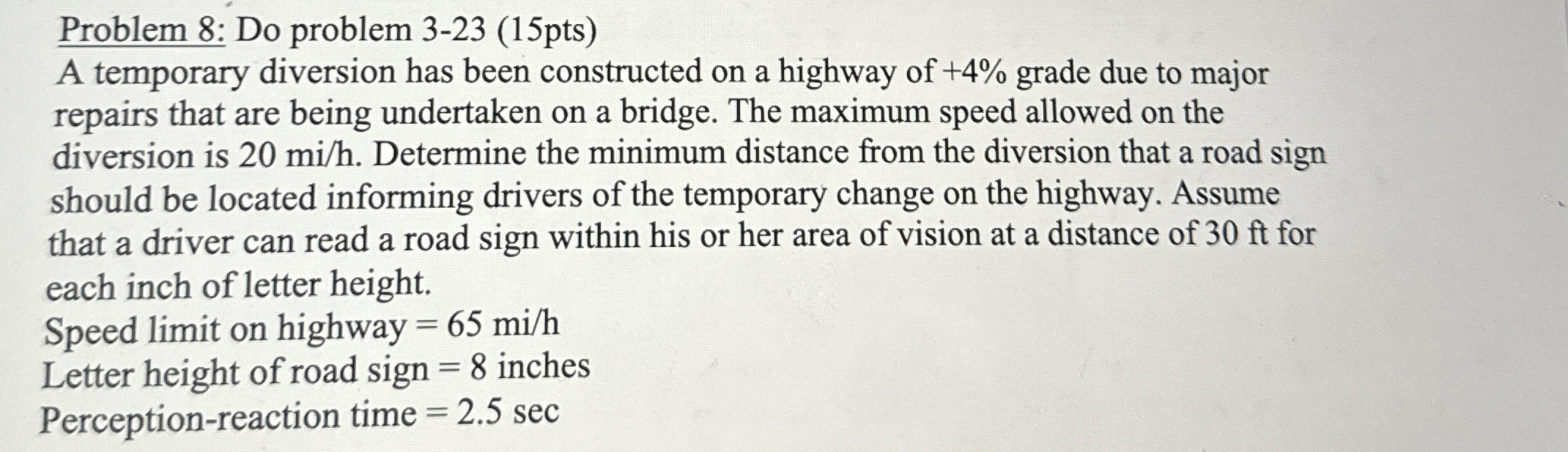 Problem 8 : Do problem 3 - 2 3 ( 1 5 pts ) A