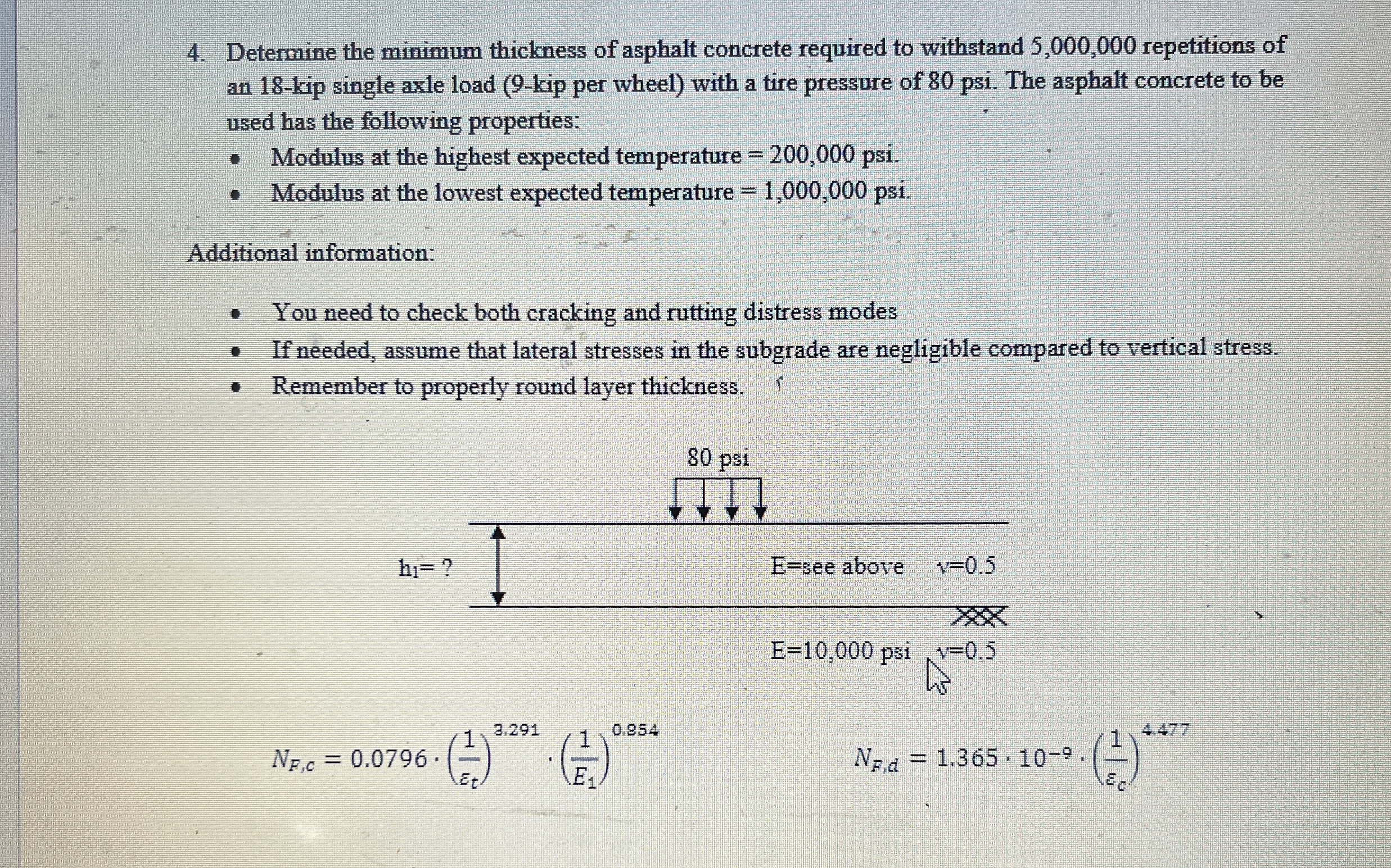 Determine the minimum thickness of asphalt