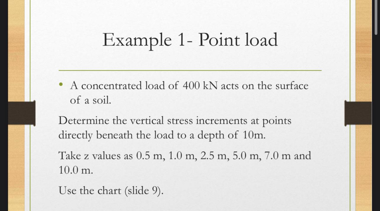 Example 1 - Point load A concentrated load of 4 0