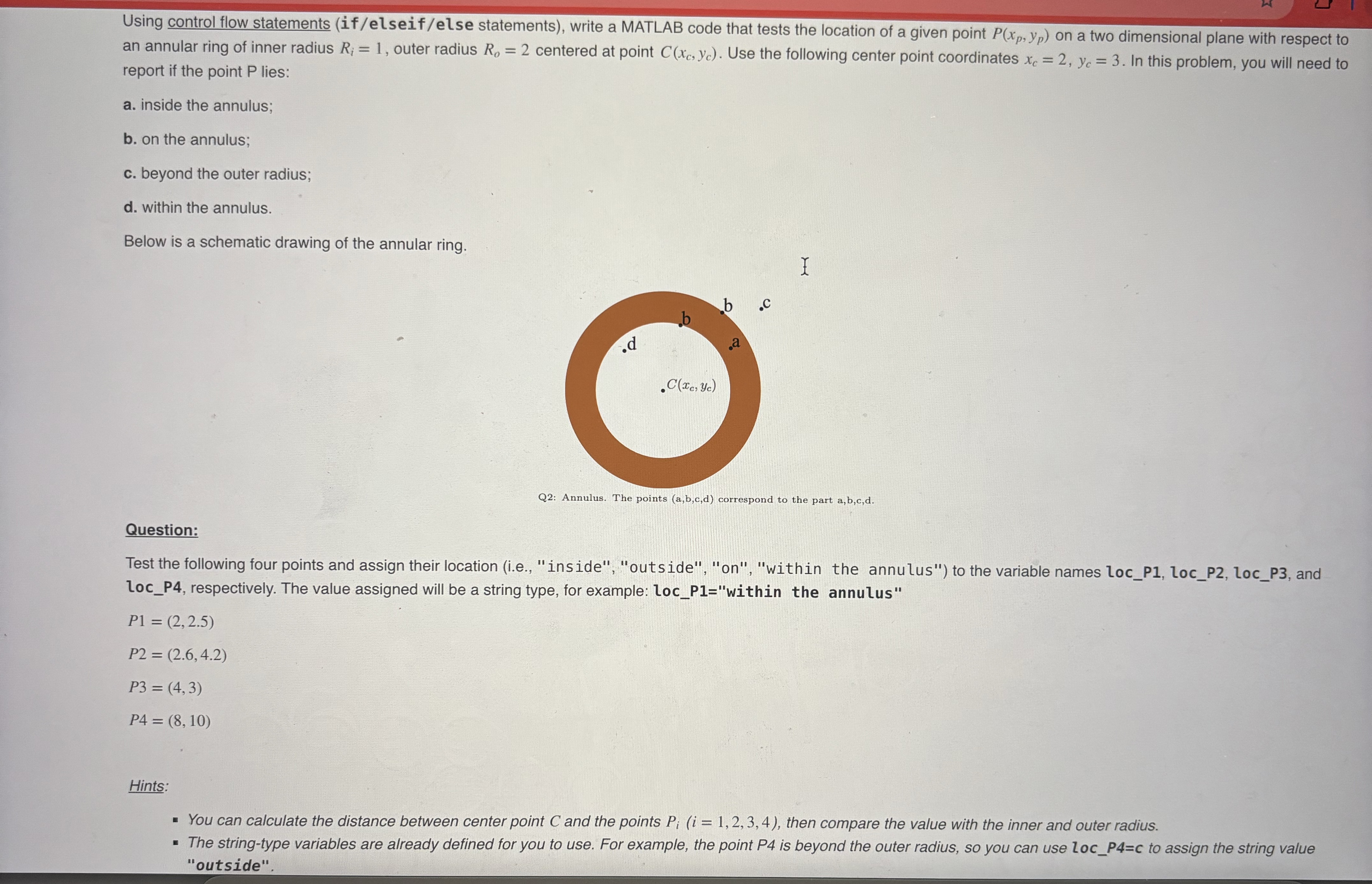 Using control flow statements ( if / elseif /