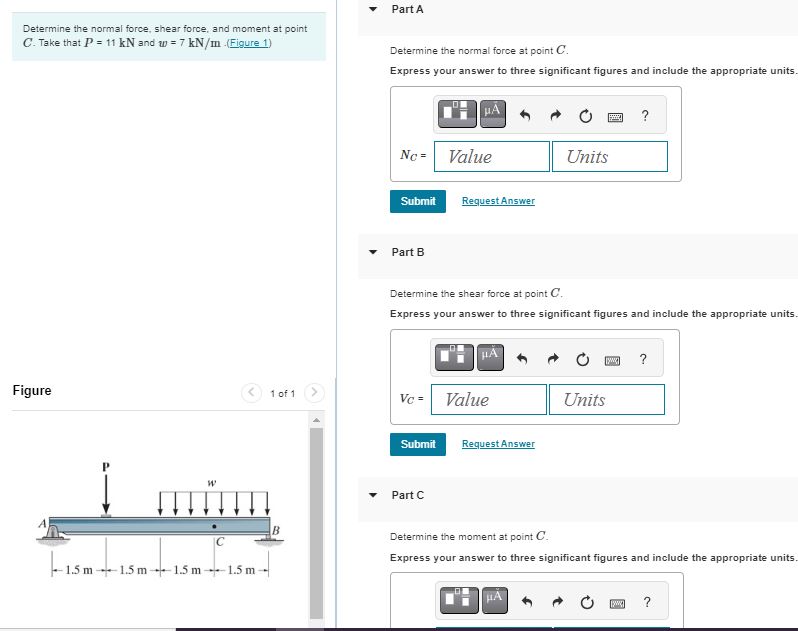 Part A Determine the normal force, shear force,