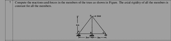 1 Compute the reactions and forces in the members