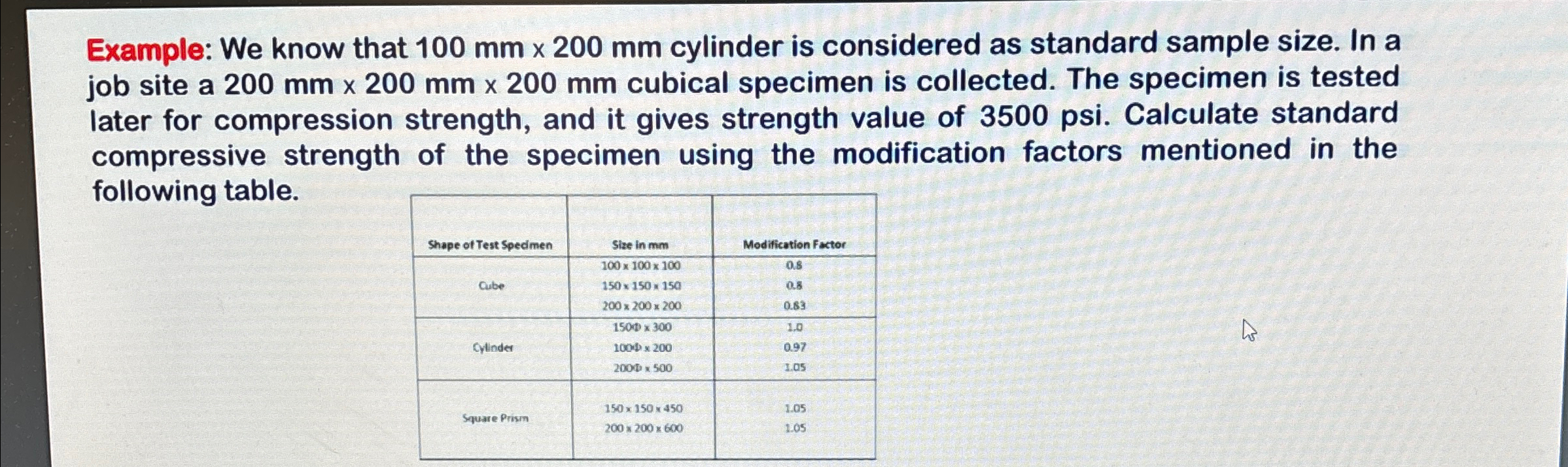 Example: We know that 1 0 0 m m 2 0 0 m m