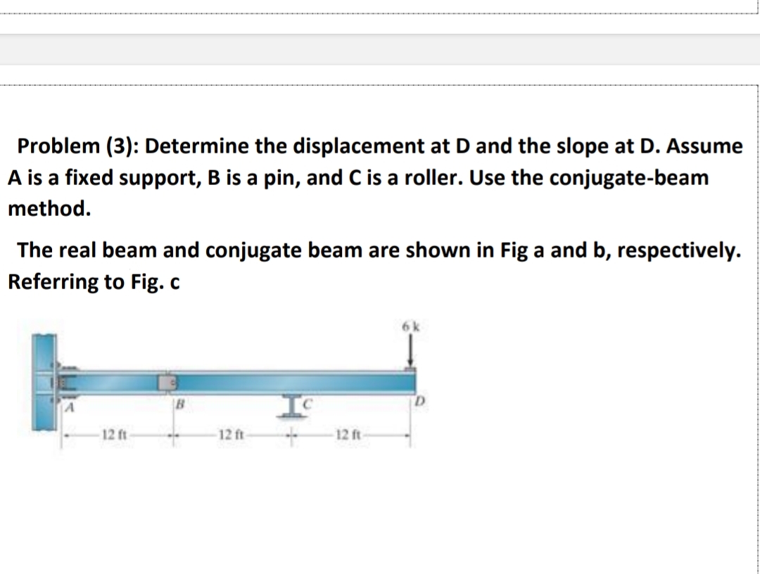 Problem ( 3 ) : Determine the displacement at D