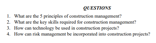 What are the 5 principles of construction