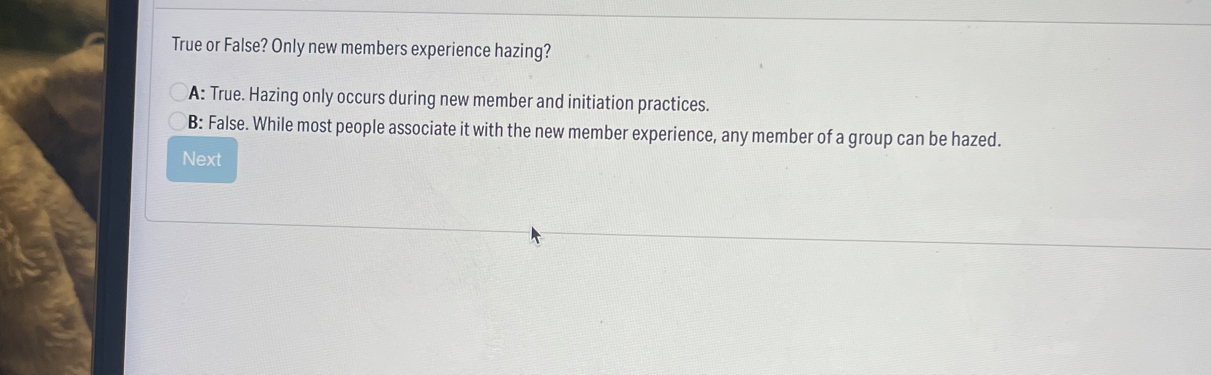 True or False? Only new members experience