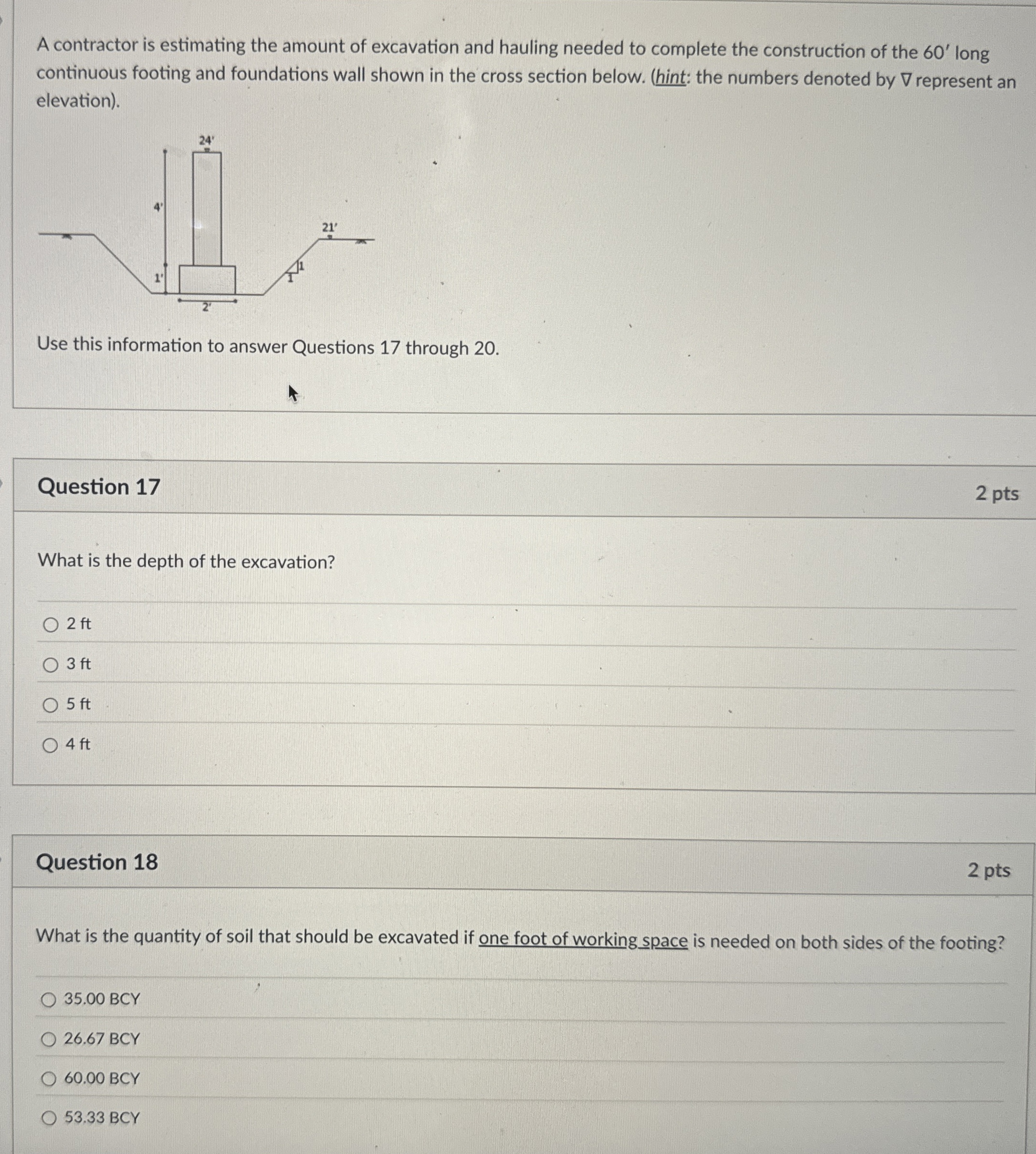 A contractor is estimating the amount of