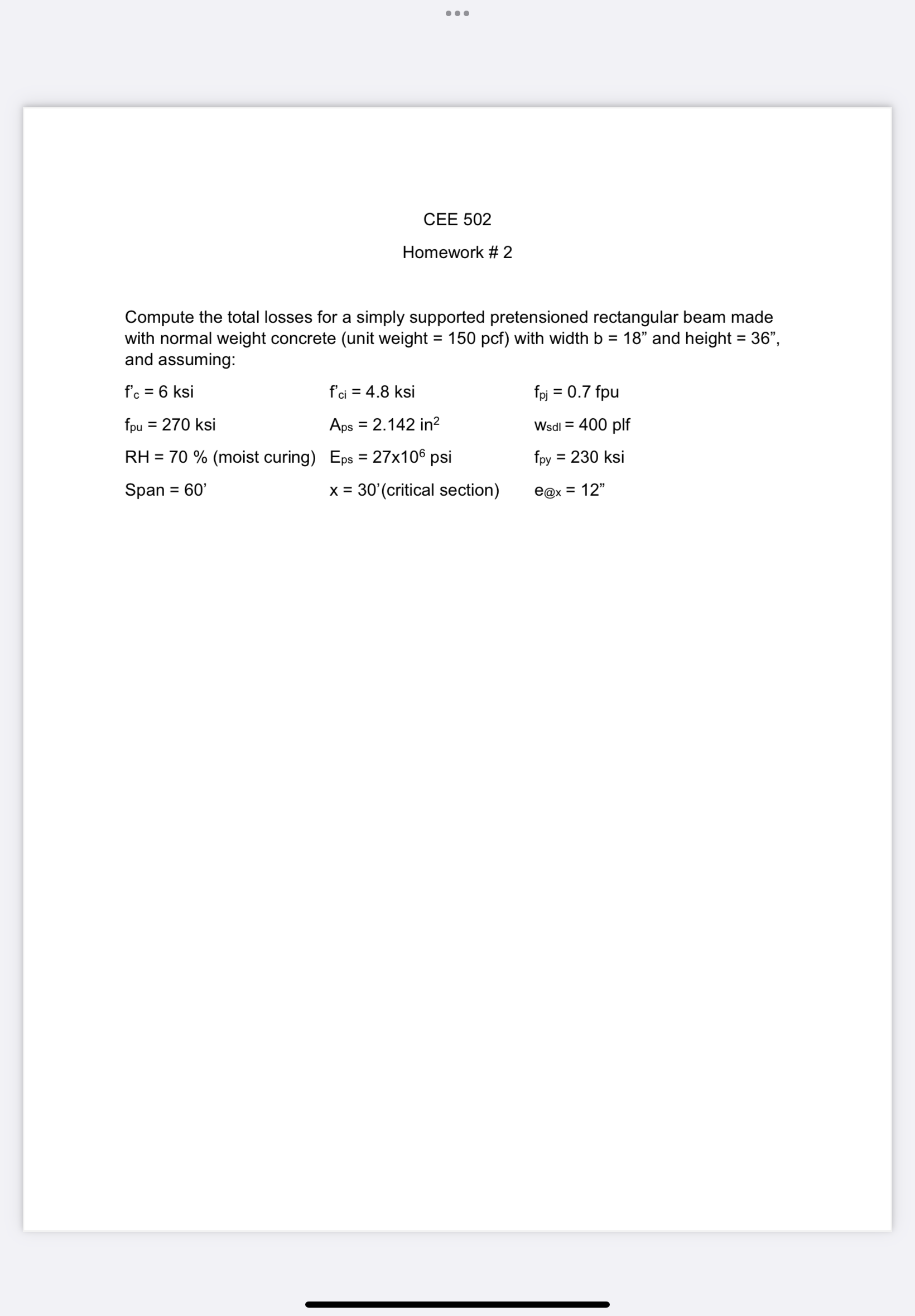 Compute the total losses for a simply supported