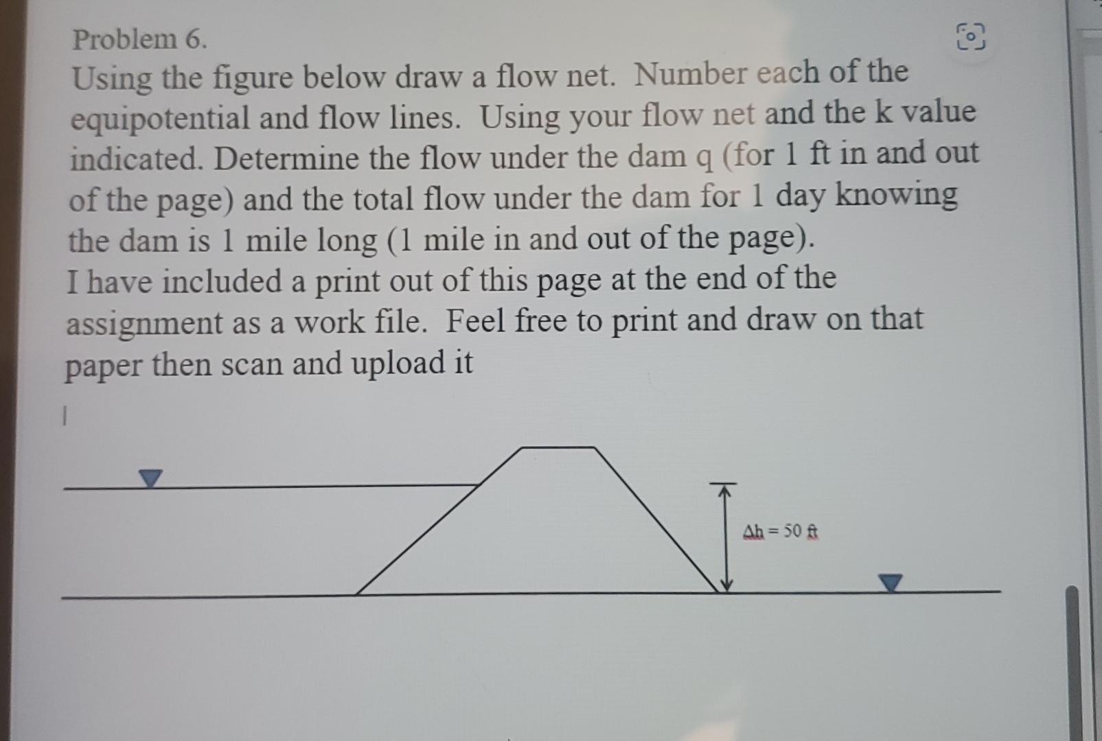 Problem 6 . Using the figure below draw a flow