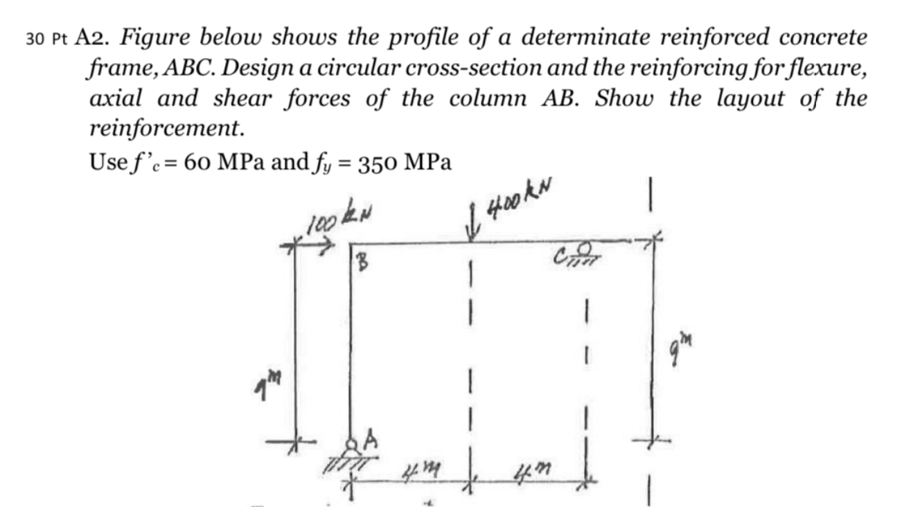 3 0 Pt A 2 . Figure below shows the profile of a