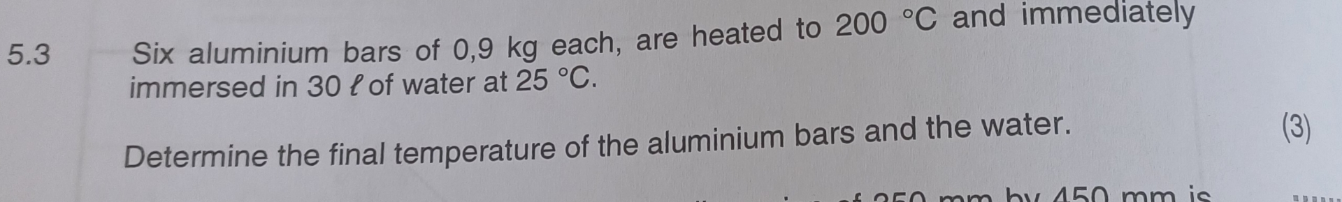 5 . 3 Six aluminium bars of 0 , 9 k g each, are