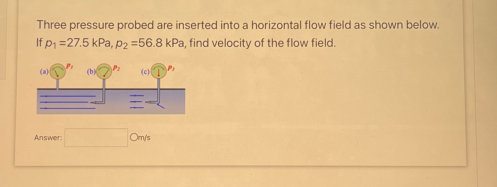 Three pressure probed are inserted into a