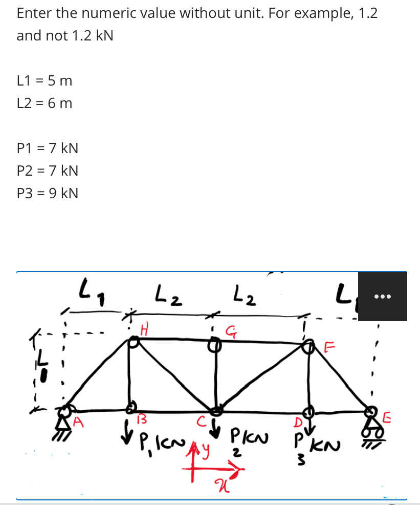 Enter the numeric value without unit. For