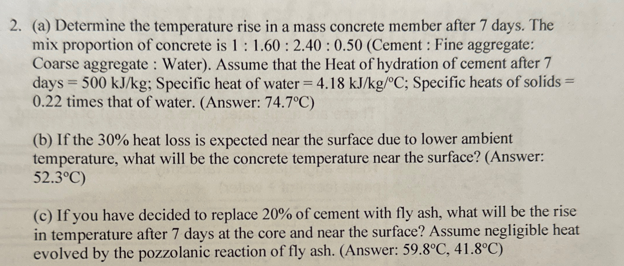 ( a ) Determine the temperature rise in a mass
