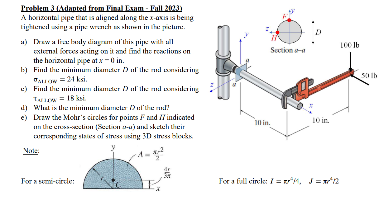 Problem 3 ( Adapted from Final Exam - Fall 2 0 2