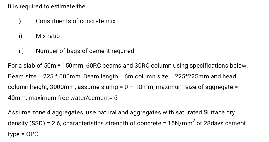 It is required to estimate the i ) Constituents