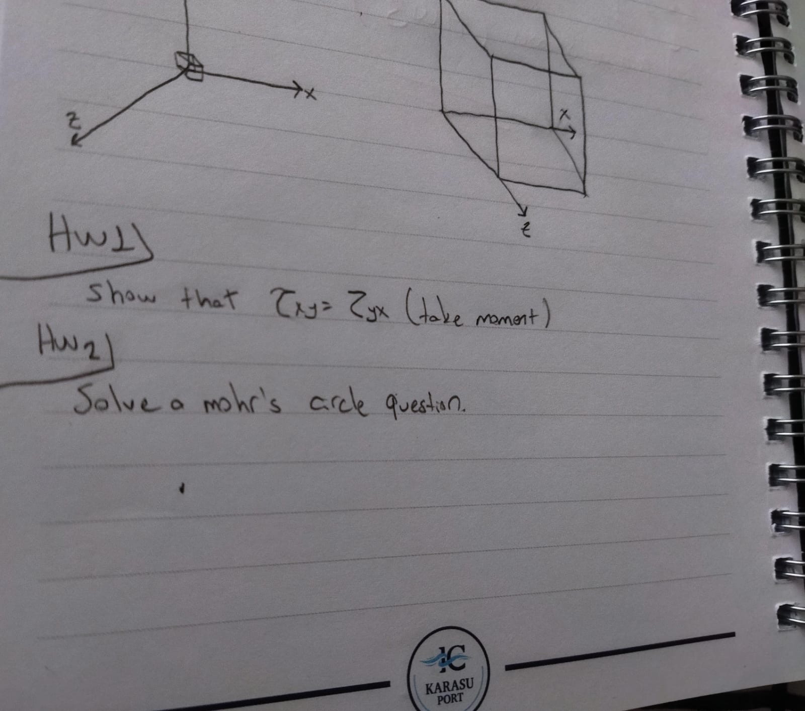 HW 1 ) Show that x y = y x ? ( take mament ) H 2