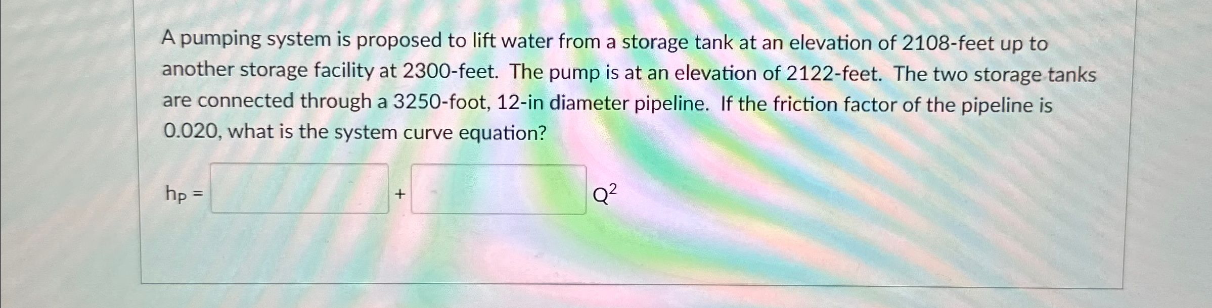 A pumping system is proposed to lift water from a