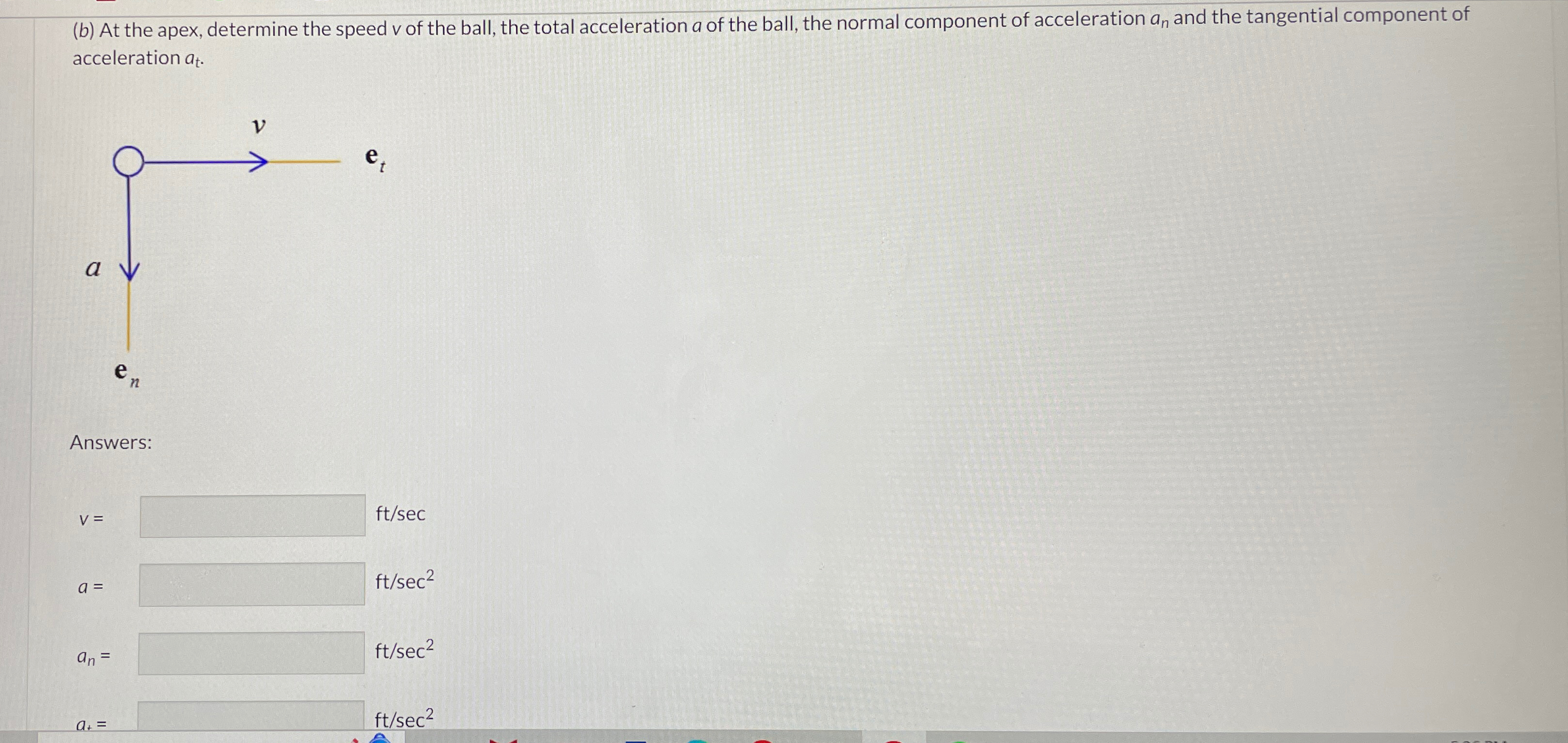 A golf ball is launched with the initial