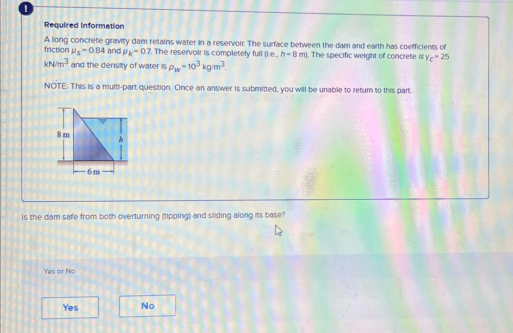 ! Required Information A long concrete gravity