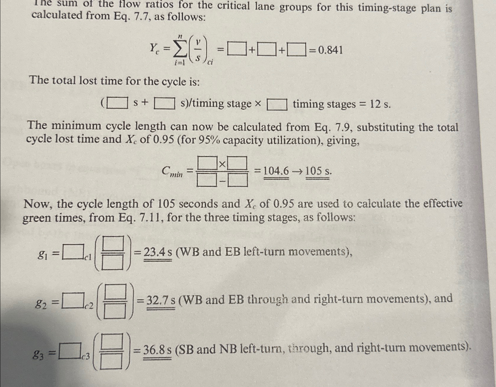 The sum of the flow ratios for the critical lane