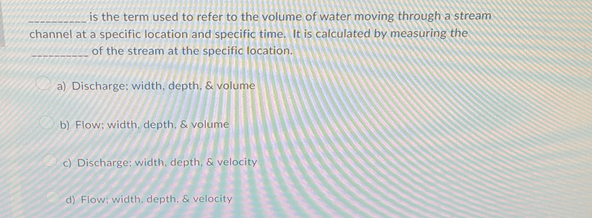 q , is the term used to refer to the volume of