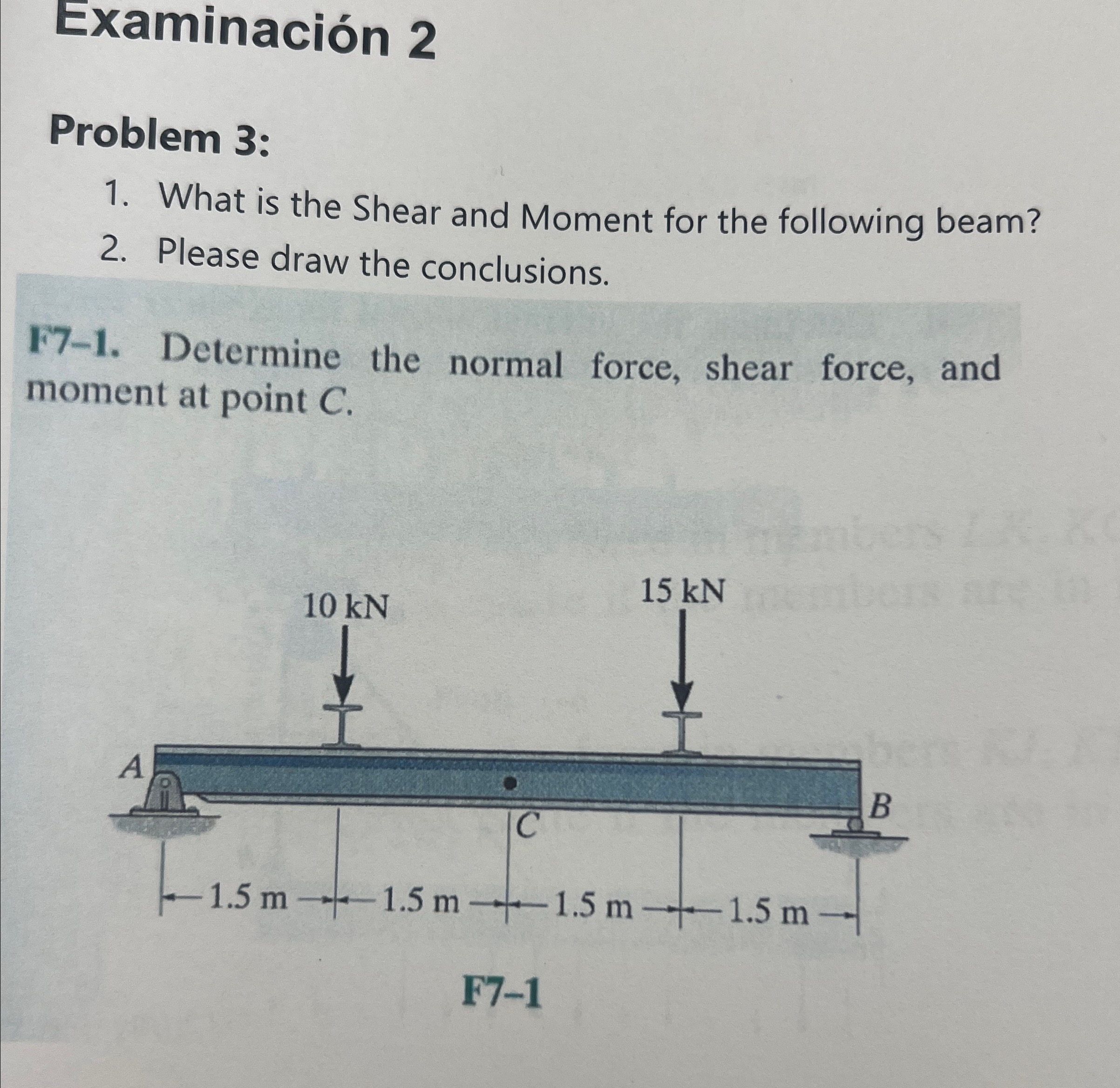Examinaci n 2 Problem 3 : What is the Shear and