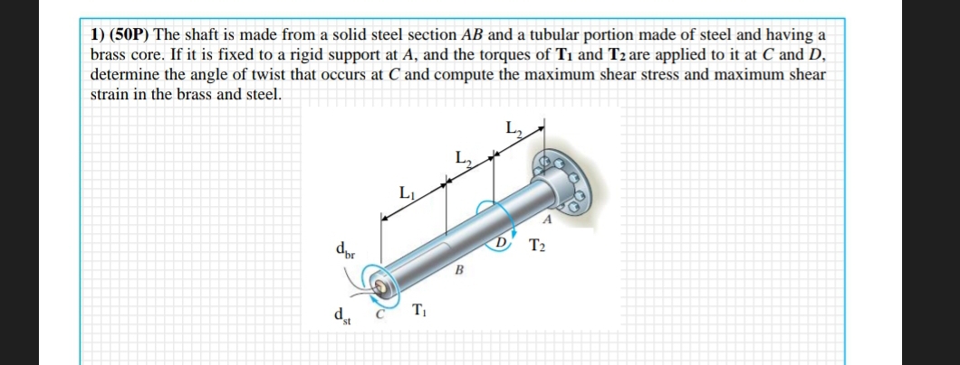 T 1 = 4 0 Nm , T 2 = 2 5 Nm , L 1 = 0 . 4 mm , L