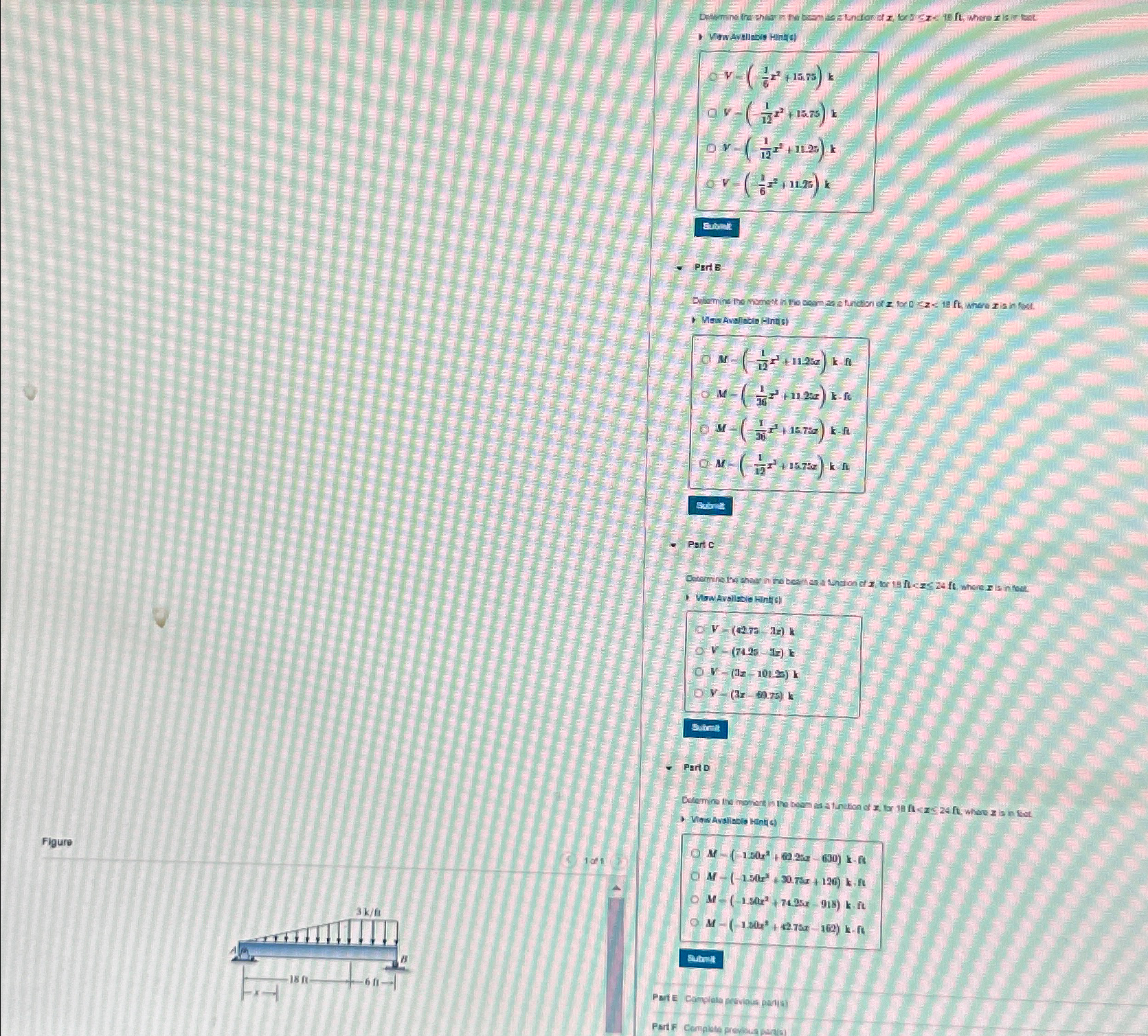 V = ( 1 1 2 x 2 + 1 5 5 ) k V = ( 1 1 2 x 2 + 1 1