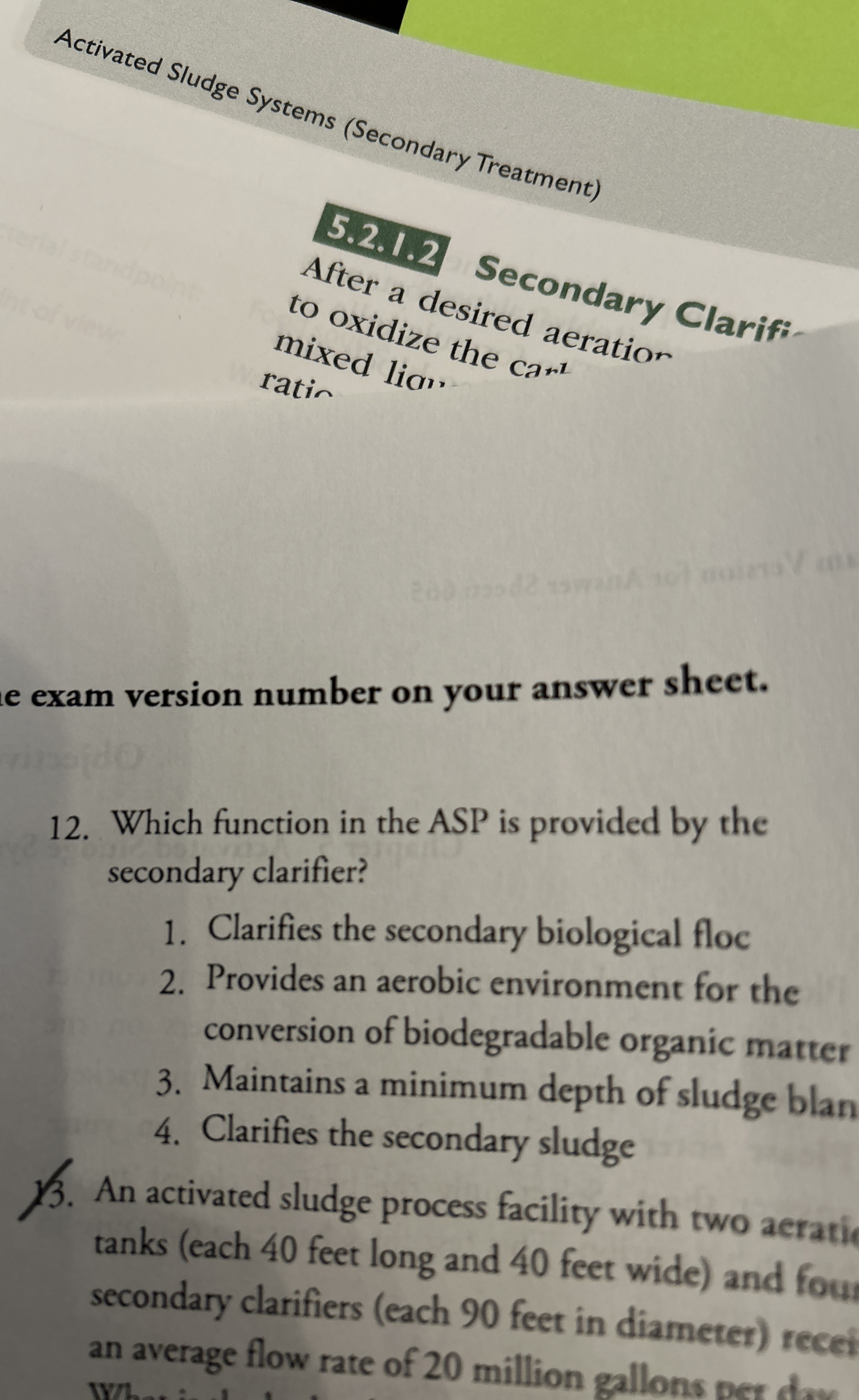 ? A c t i v a t e d s / udge systems ( Secondary