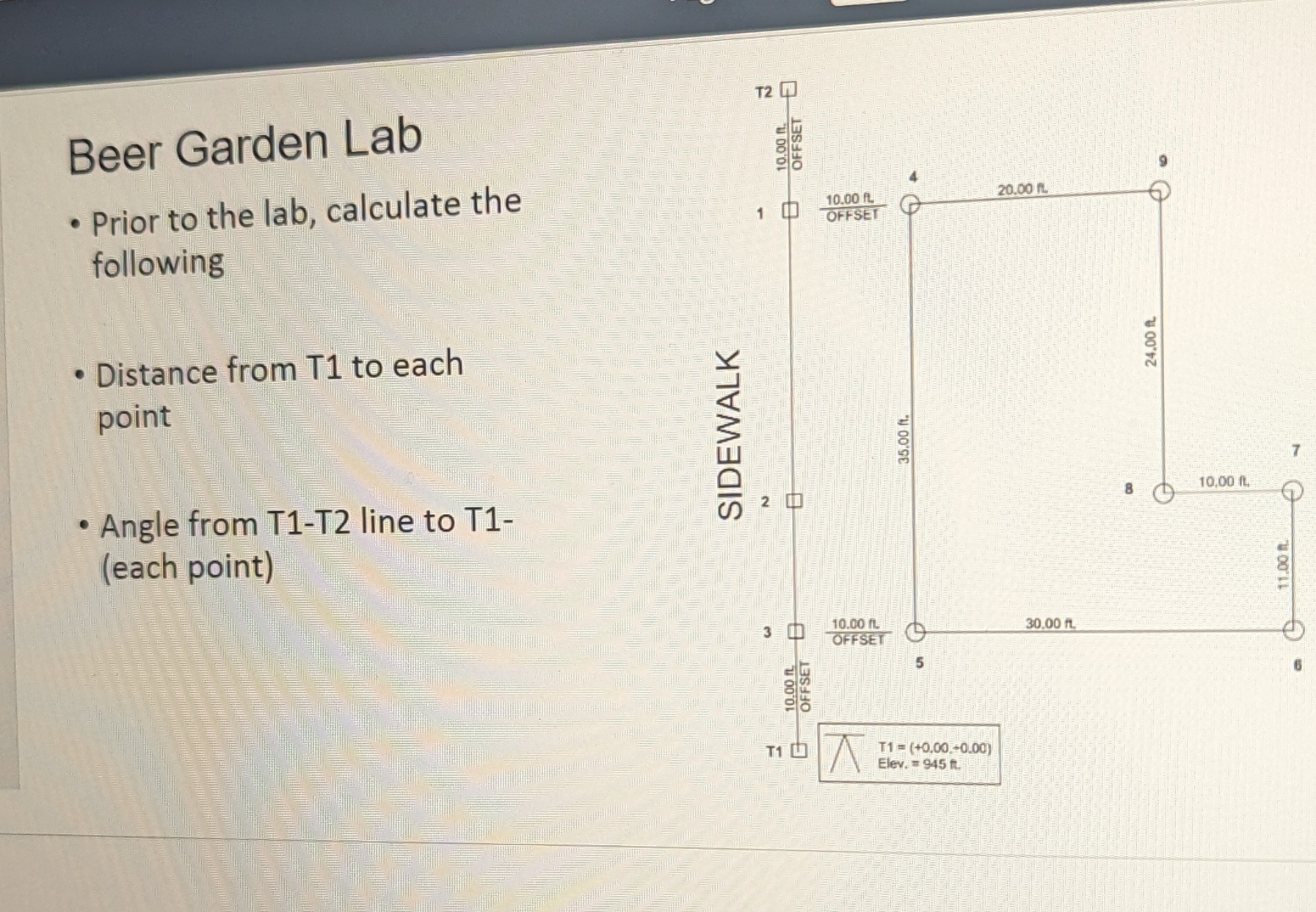 Beer Garden Lab Prior to the lab, calculate the