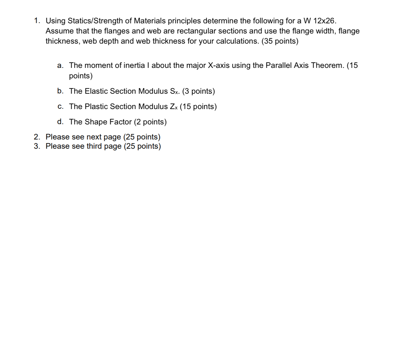 Using Statics / Strength of Materials principles