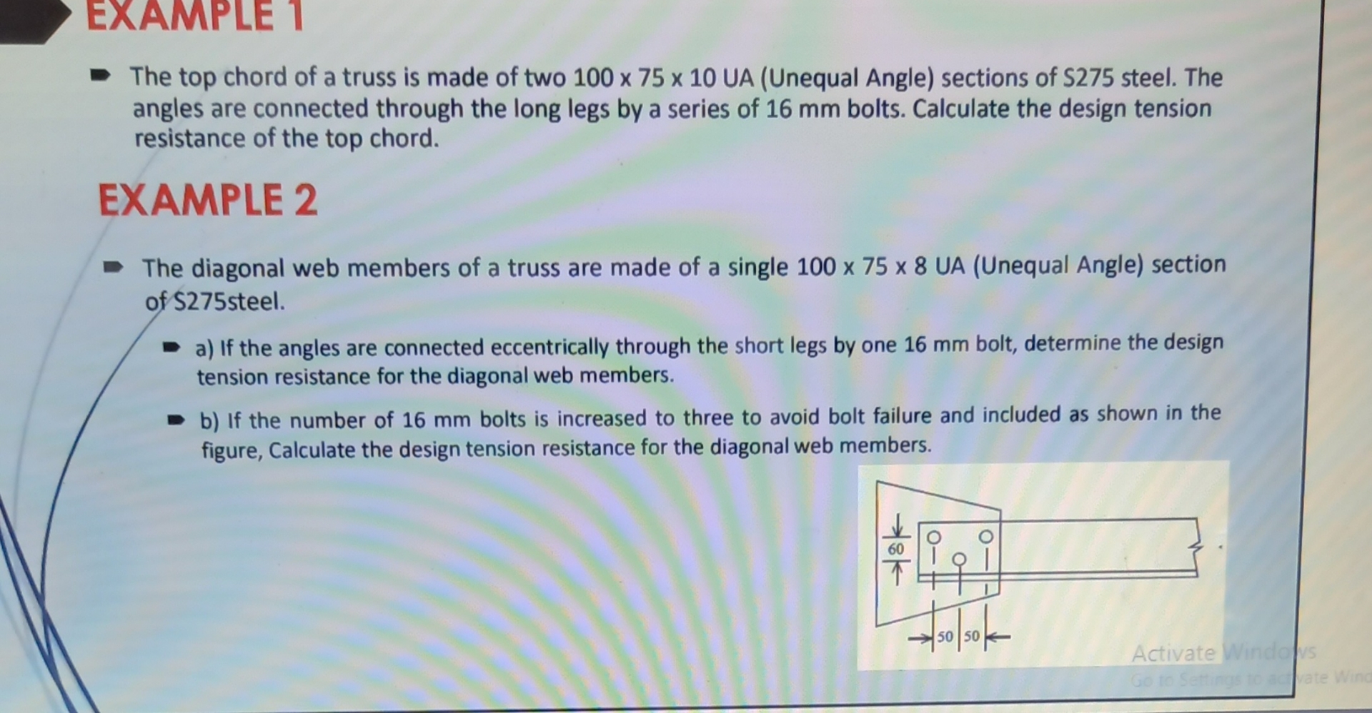 EXAMPLE 5 Both flanges of a universal column