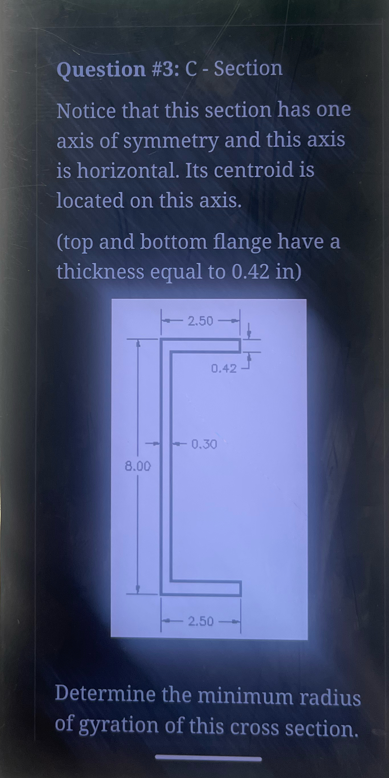 Question # 3 : C - Section Notice that this