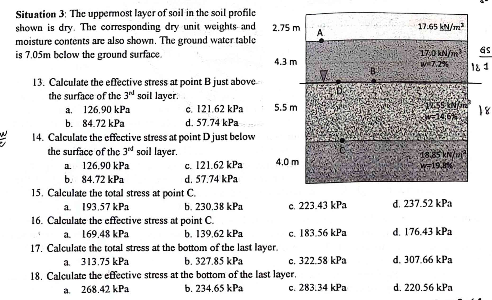 Situation 3 : The uppermost layer of soil in the