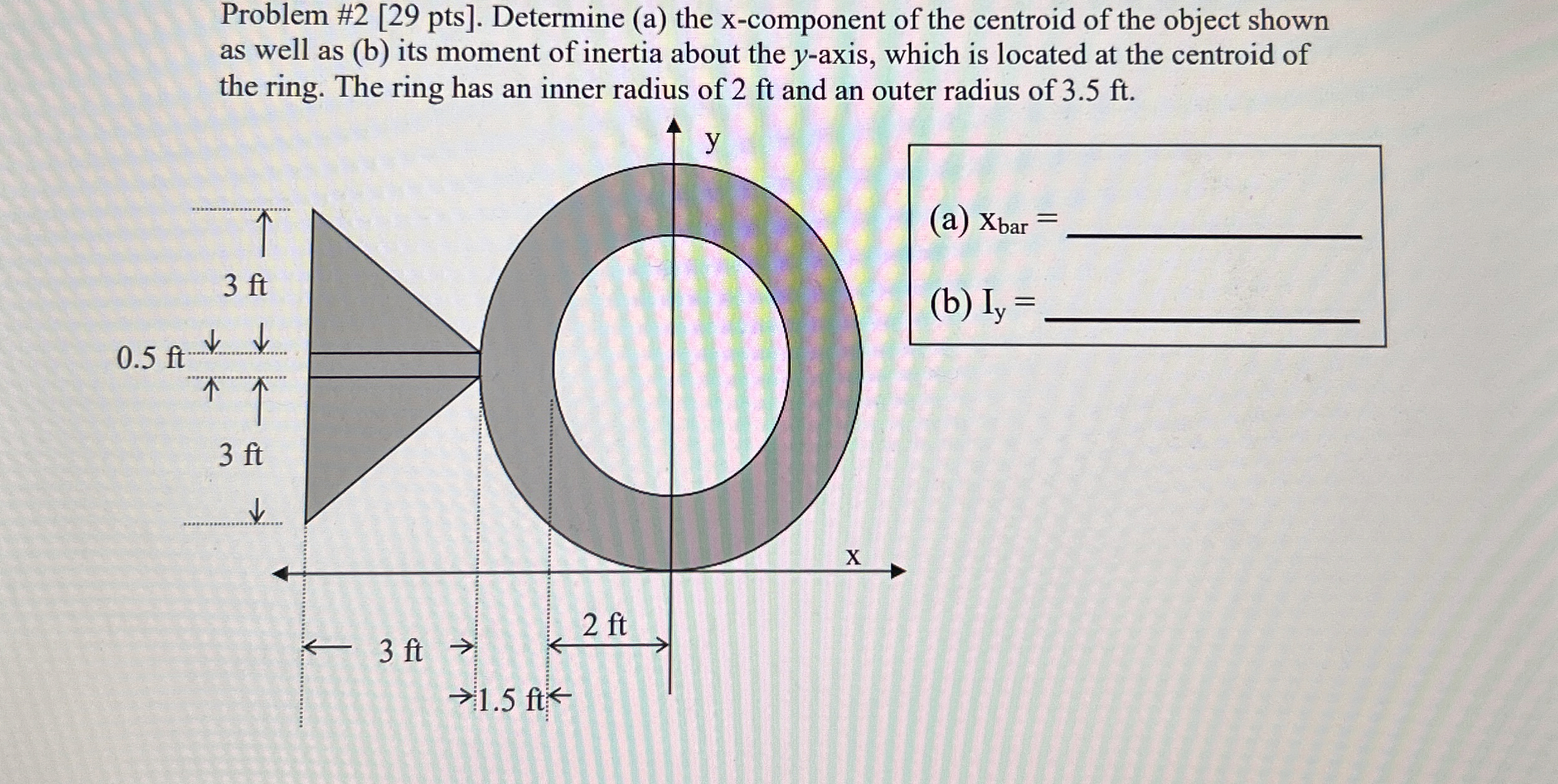 Problem # 2 [ 2 9 pts ] . Determine ( a ) the x -