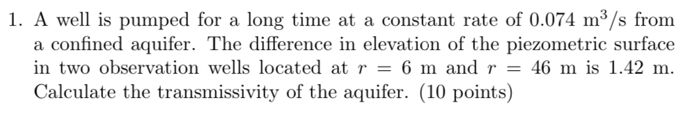 A well is pumped for a long time at a constant
