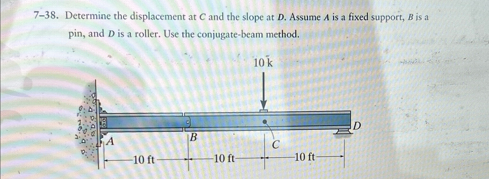 7 - 3 8 . Determine the displacement at C and the