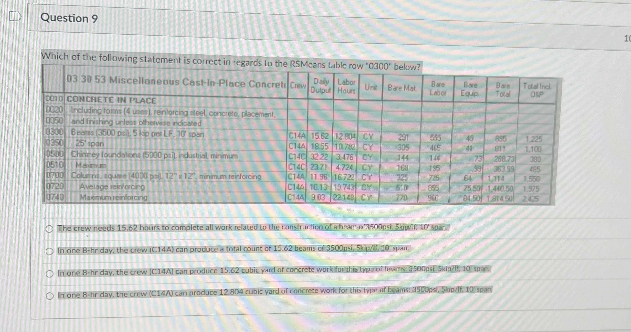 Question 9 Which of the following statement is