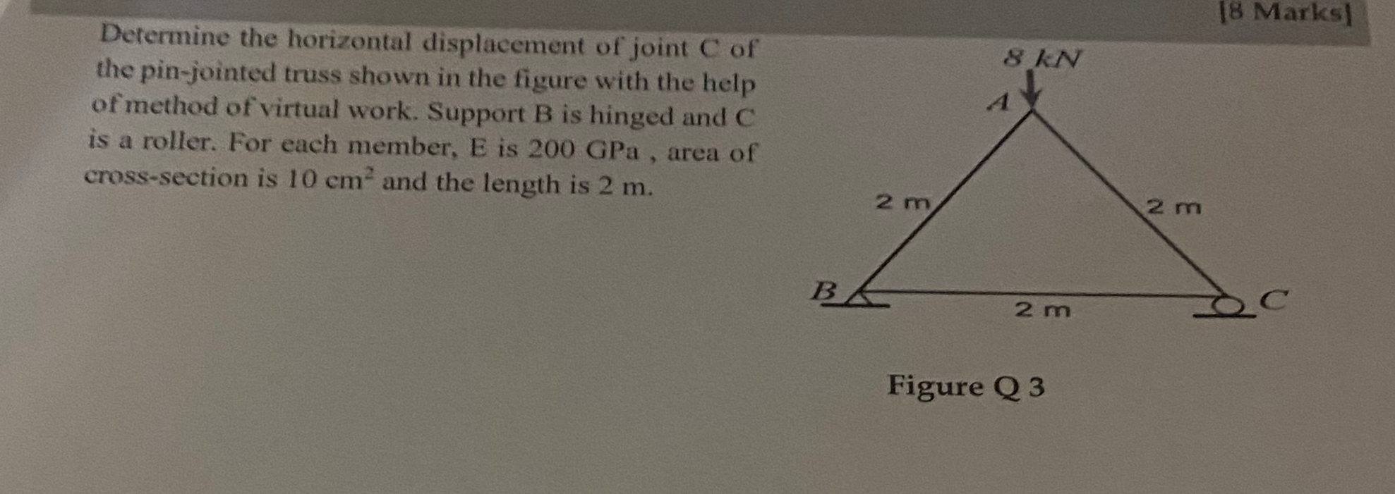 Determine the horizontal displacement of joint C