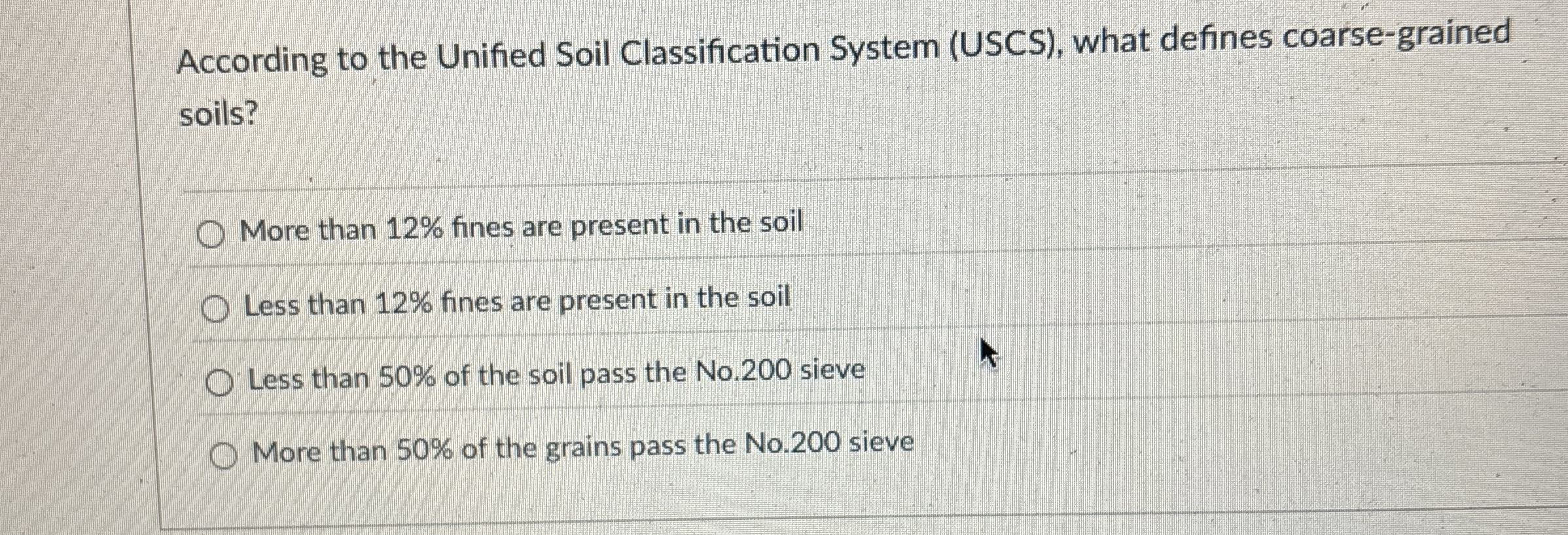 According to the Unified Soil Classification