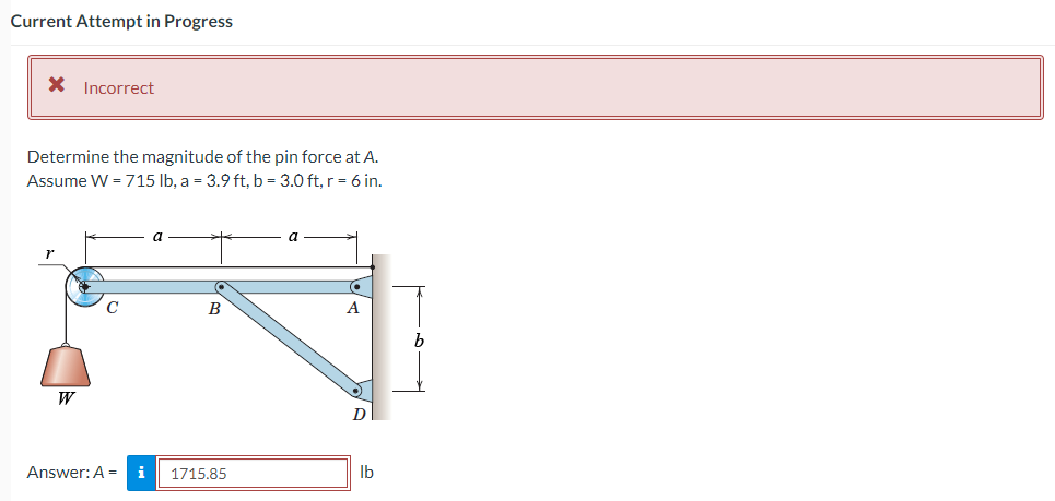 Current Attempt in Progress Incorrect Determine