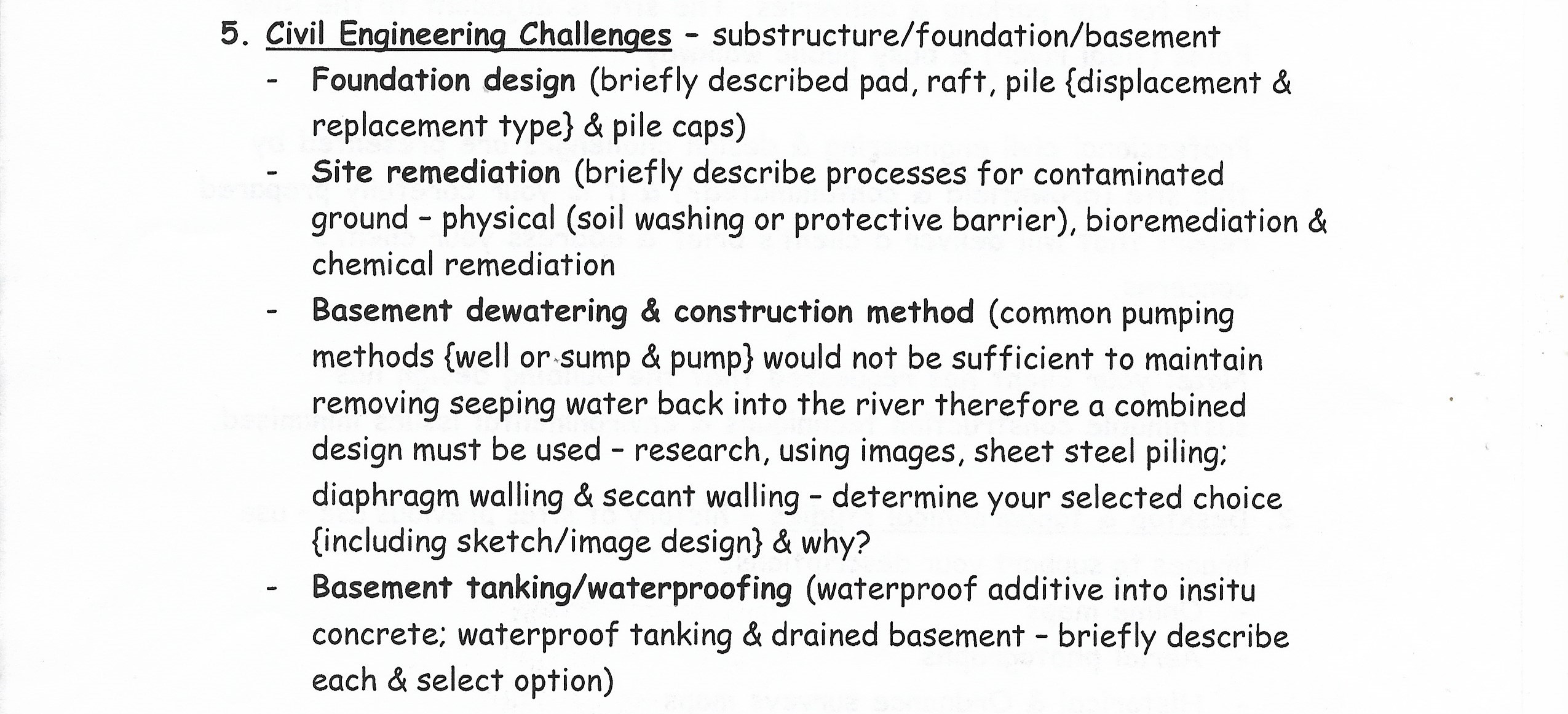 Civil Engineering Challenges - substructure /