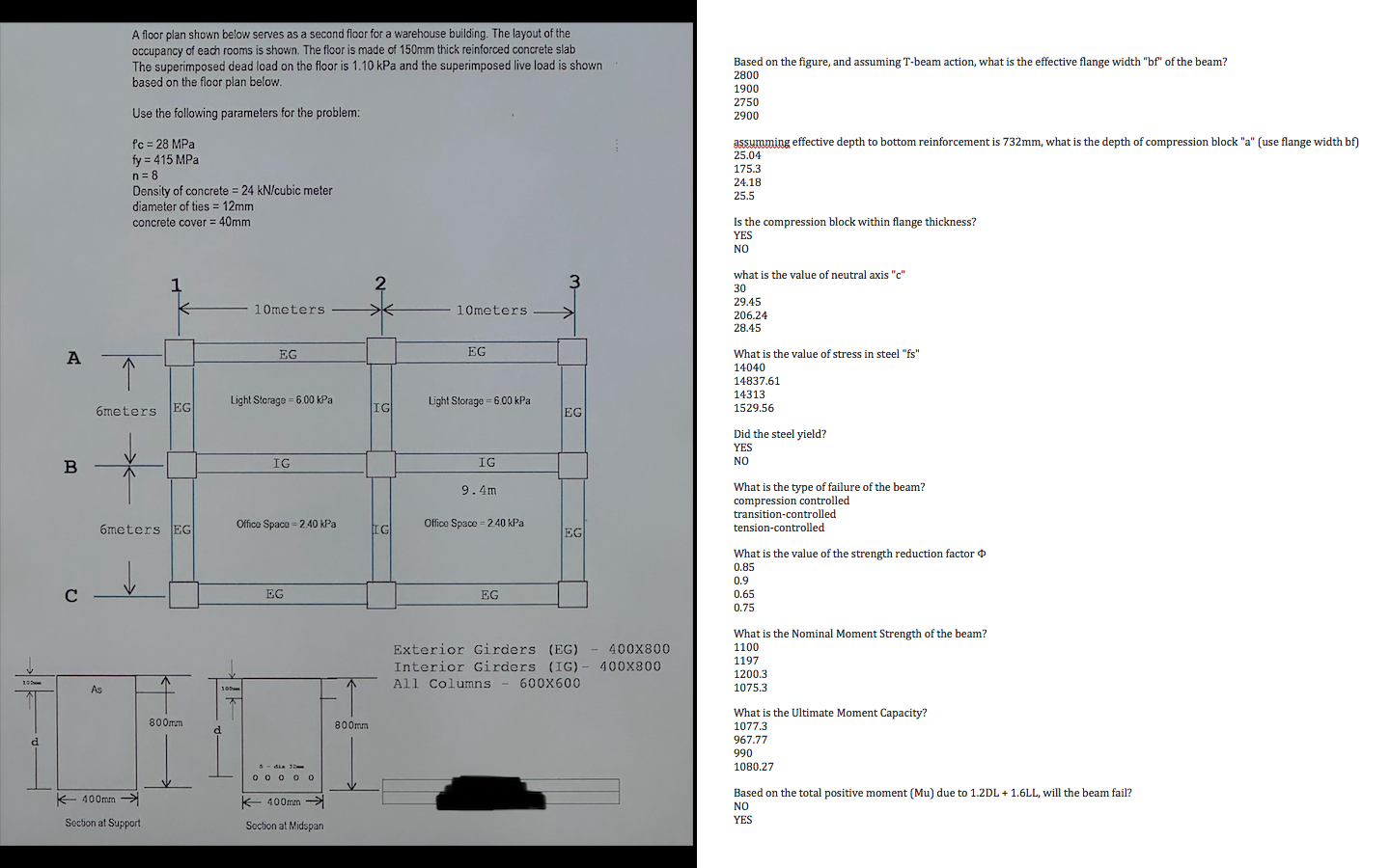 Based on the figure, and assuming T - beam