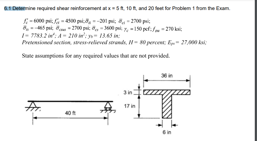Calculate the required shear reinformement at x =