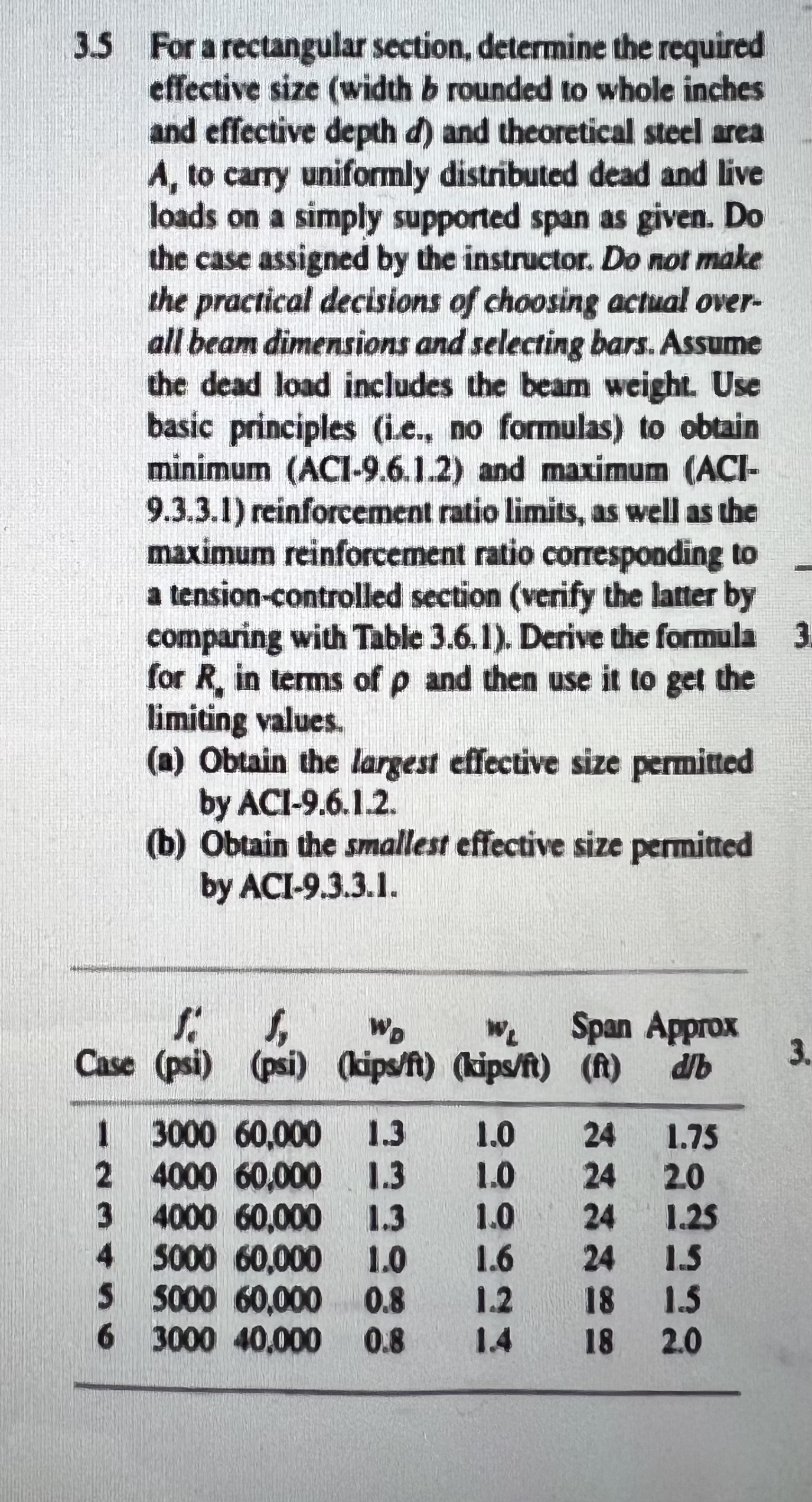 3 . 5 For a rectangular section, determine the