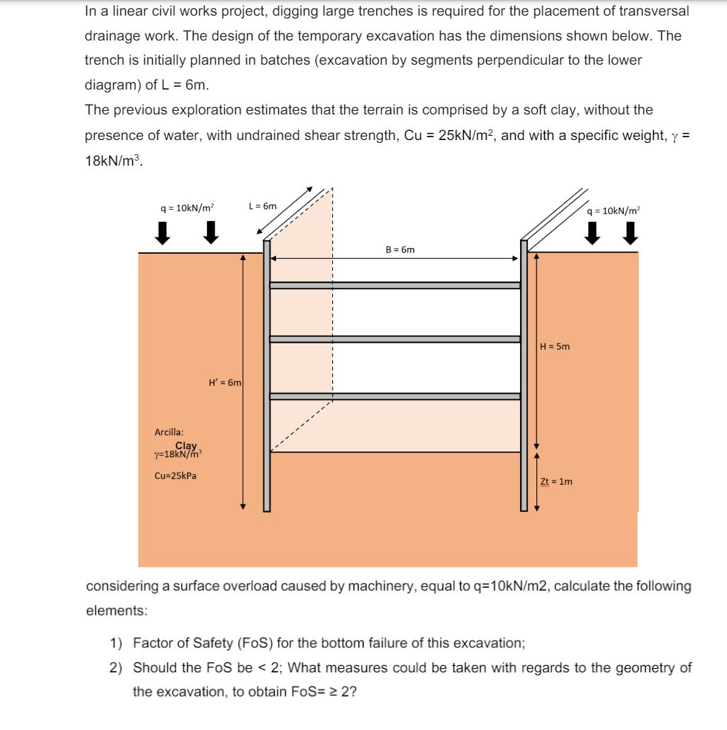 In a linear civil works project, digging large