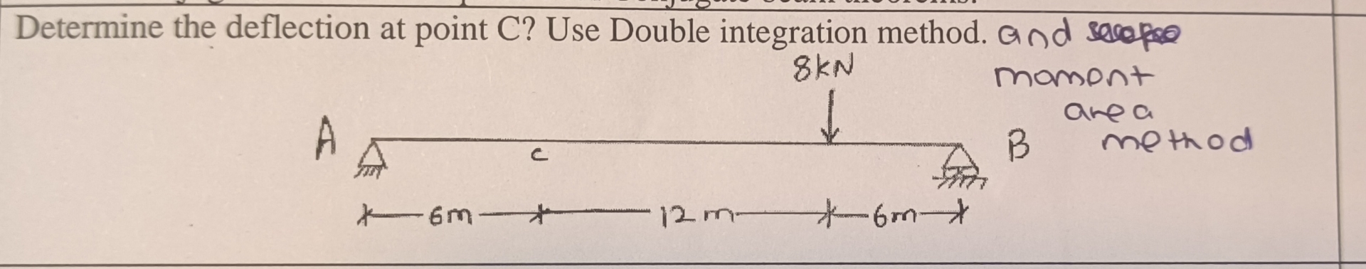 Determine the deflection at point C ? Use Double