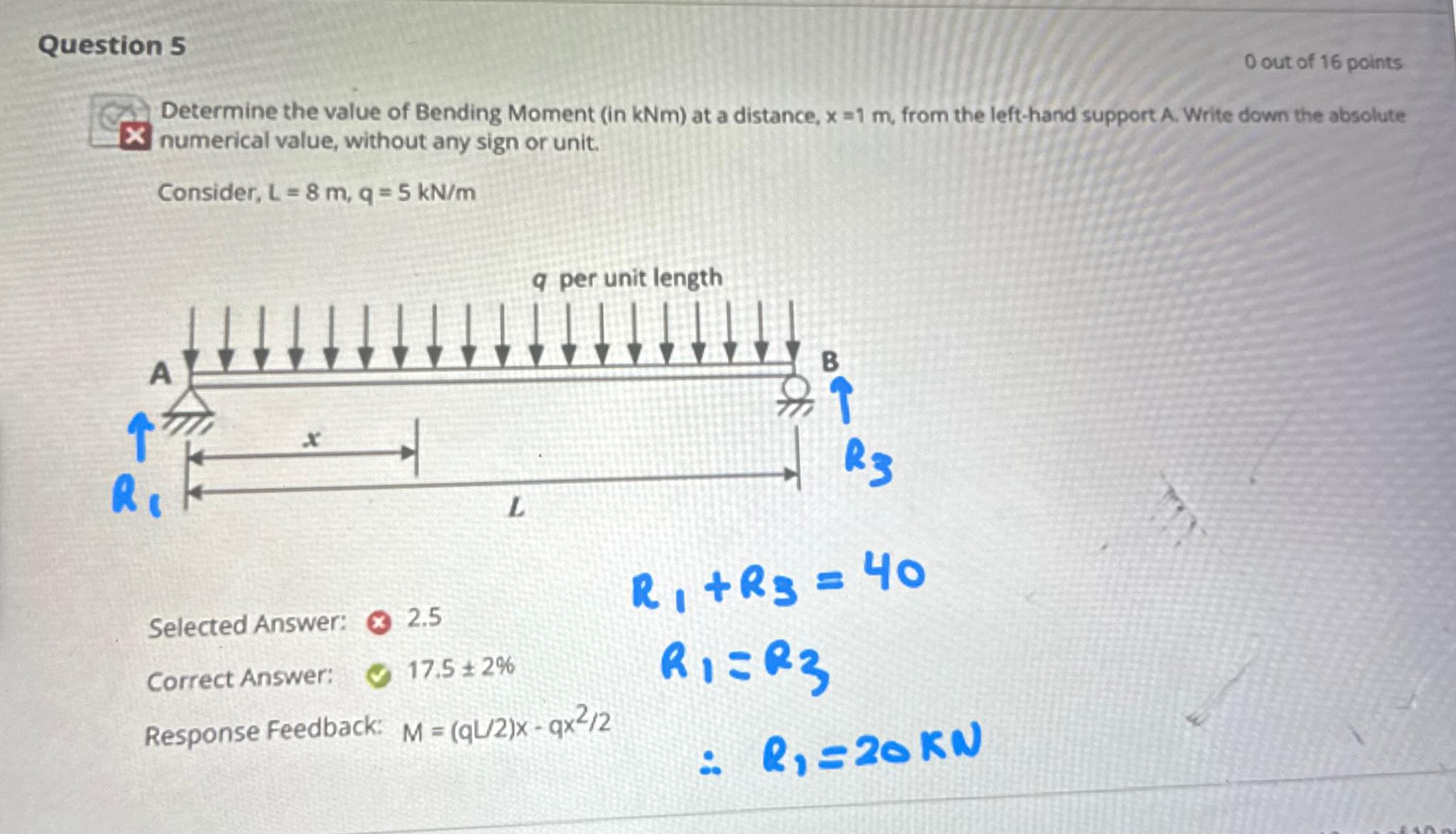 Question 5 O out of 1 6 points Determine the