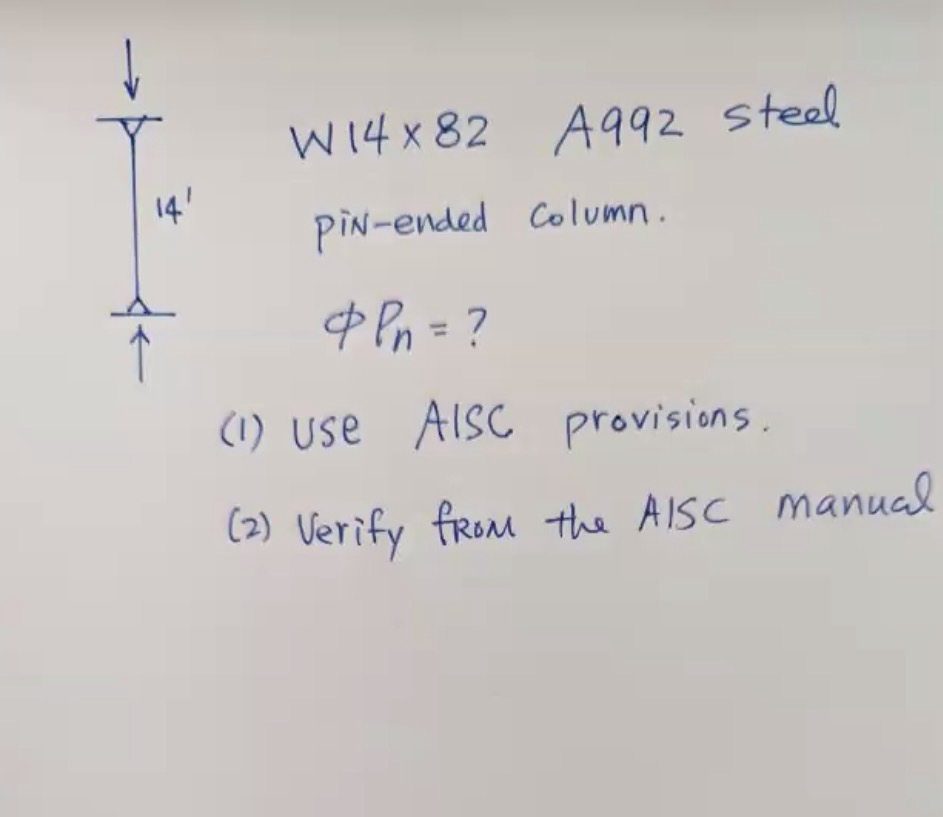 ( 1 ) Use AISC provisions. ( 2 ) Verify from the